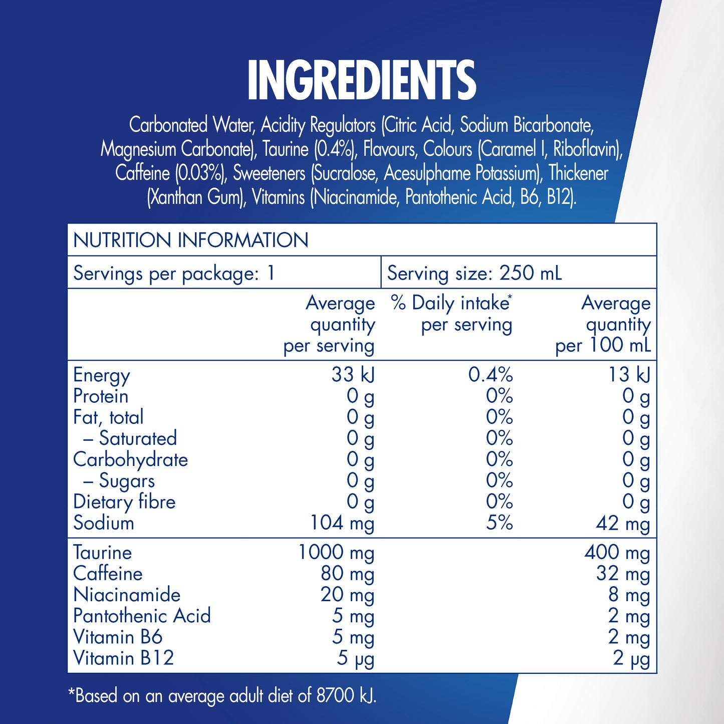 Red Bull Energy Drink - Sugar Free - 250ml (4 Pack)