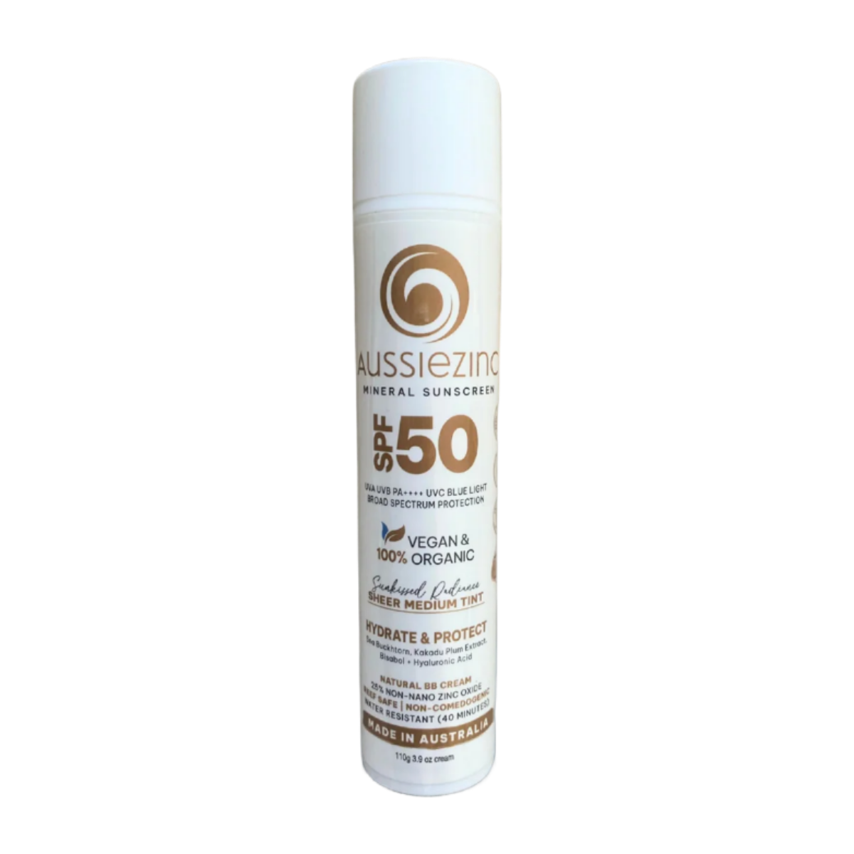 Sheer Medium Tint SPF50+ Hydrating Organic Mineral Zinc Sunscreen BB Cream